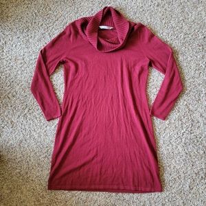 Athleta Wool Dress - Size XL - Cowl Neck, Long Sleeve, Midi